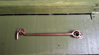 Brass Door Lock Item code AB.003 size long 207 mm. wide 26 mm.