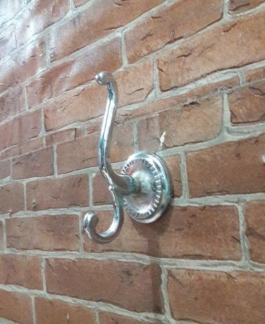 Brass silver hook Item Code HOOK18MPS size wide 48 mm.long 100 mm. deep 46 mm.