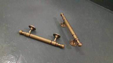 Brass door handle Item Code C00430 size long 300 mm. D: 19 mm.