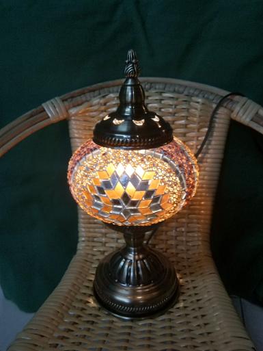 Mosaic Lamp head light in bed room Item Code MRCN21 size high 285 mm. D: 6'' base 120 mm.